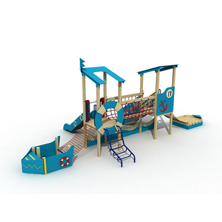 Parco divertimenti Kid Playground Childrens Wooden Pirate Ship Playset