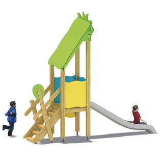 Scivolo per bambini in HDPE Attrezzatura da gioco per parchi giochi per interni/esterni in legno