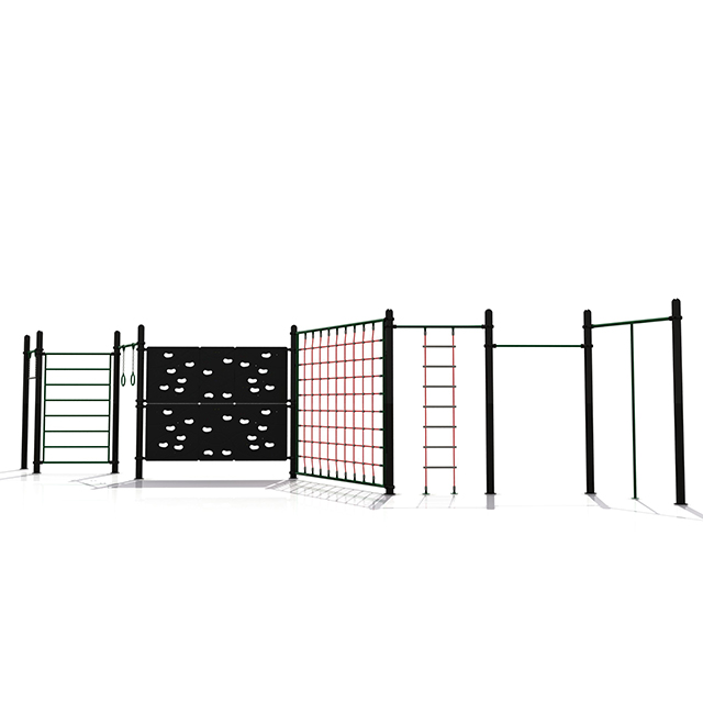 Parco giochi da parete per arrampicata all'aperto con rete diritta per esercizio