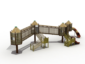 Parco giochi per bambini all'aperto in legno per club