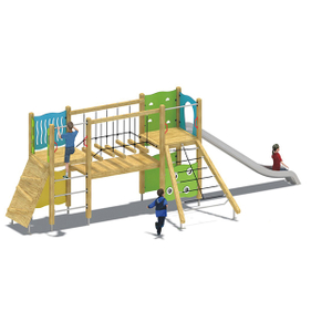 Attrezzature per giochi all'aperto per parchi giochi all'aperto con giochi per bambini in plastica per asilo nido per bambini in HDPE con rete in corda