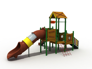 Attrezzature per parchi giochi per bambini in casa in legno per bambini all'aperto