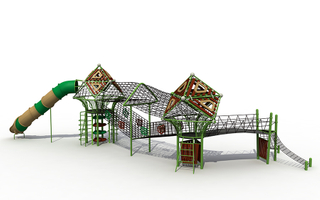 Parco giochi per bambini da arrampicata all'aperto per bambini con nido d'uccello con piattaforma per parco avventura